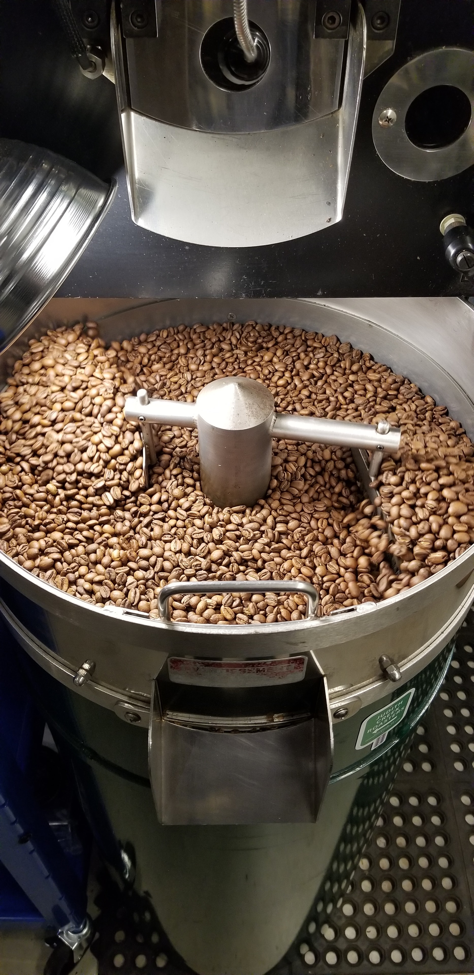 Roasting process at Judith Creek Roasters